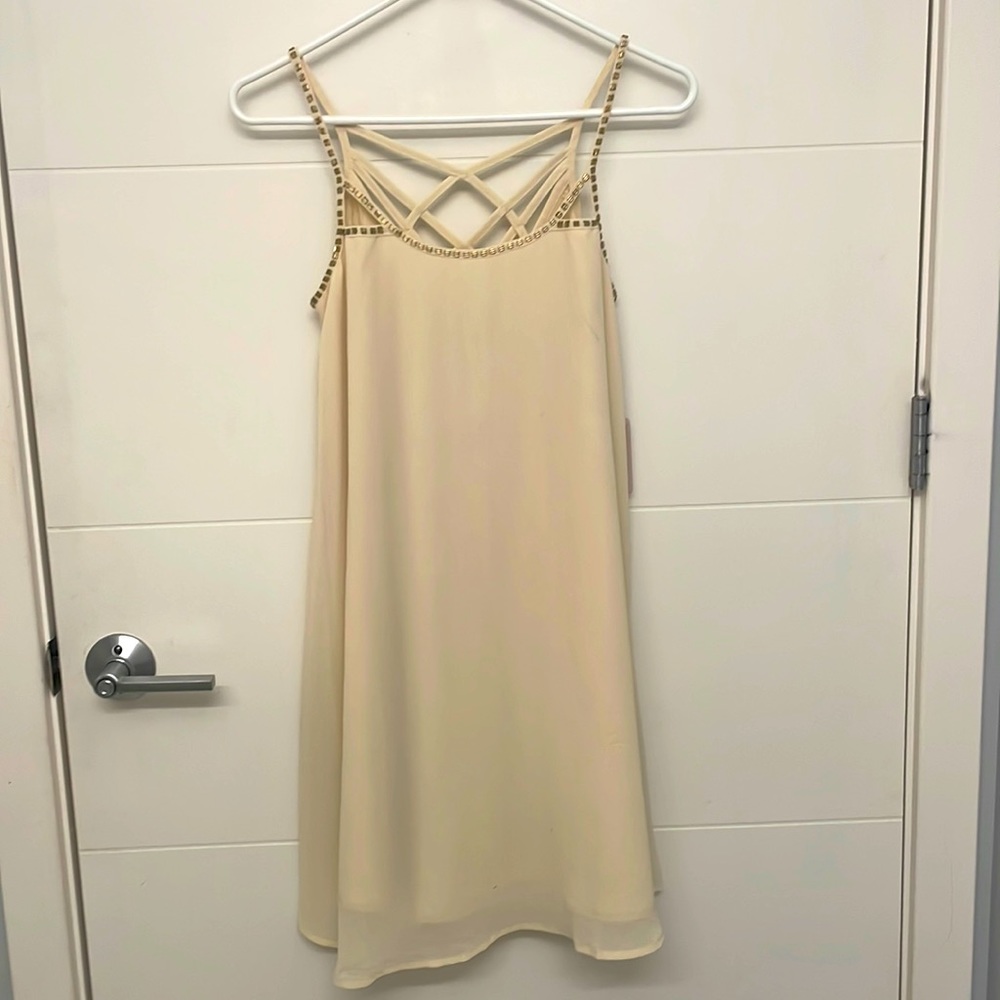 Beautiful Cream Dress with Gold Embellishment Beads